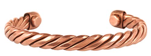 Touchstone Copper magnetic bracelet Tibetan style. Hand forged with solid and high gauge pure copper. Twisted rope look. - style: Braided 4