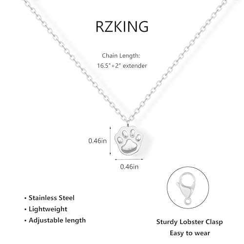 RZKING Silvery Necklace for Women, Gifts for Friend Mom Daughter Teacher - style: Paw Print