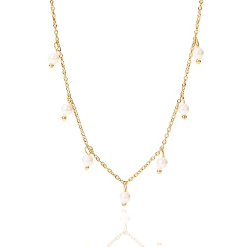 Unisex Celestial Gold Pendant Necklaces, Sun/Moon/Star/Angle Celestial Elements Unisex Choker Gold Lover Chains for Men and Women Jewelry - color: Pearl Strand #2