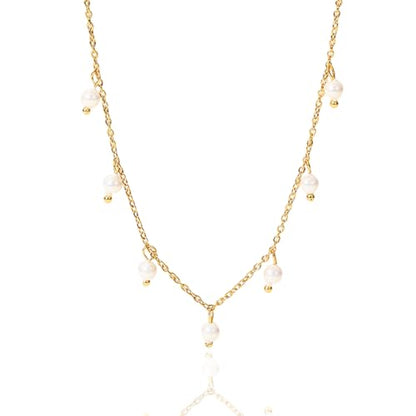 Unisex Celestial Gold Pendant Necklaces, Sun/Moon/Star/Angle Celestial Elements Unisex Choker Gold Lover Chains for Men and Women Jewelry - color: Pearl Strand #2