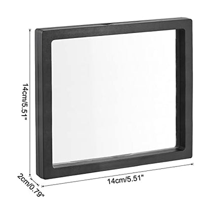 MECCANIXITY Floating Frame Display Holder Stand 3D Jewelry Display Box 5.51 x 5.51 x 0.79 inch Black for Ring Necklace Bracelet Earring Pack of 2 - color: Black, size: 5.51 x 5.51 x 0.79 inch