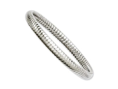 Chisel Stainless Steel Textured Hollow Slip-on Bangle