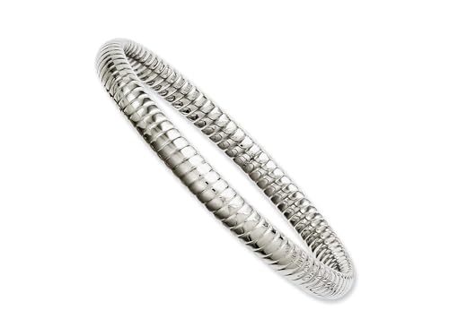 Chisel Stainless Steel Textured Hollow Slip-on Bangle