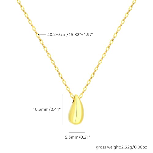EVEYE S925 Sterling Silver Necklace For Women, Teardrop Pendant Necklaces, Pear Pendant Necklace Jewelry Minimalist style Gift - color: Yellow Gold