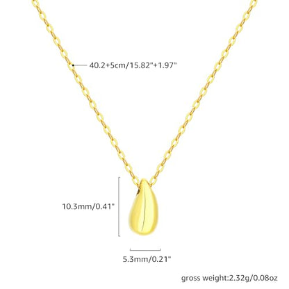 EVEYE S925 Sterling Silver Necklace For Women, Teardrop Pendant Necklaces, Pear Pendant Necklace Jewelry Minimalist style Gift - color: Yellow Gold
