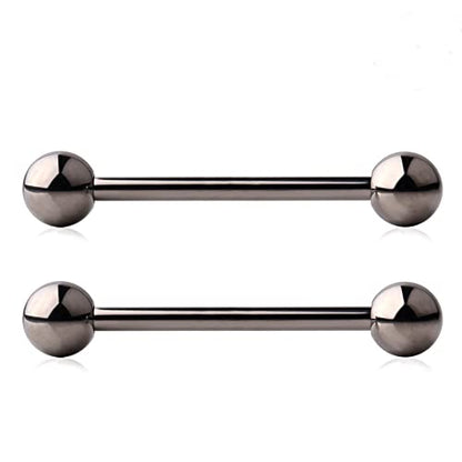 Grade 23 Titanium Externally Threaded Nipple Piercing Jewelry Barbell Ring Tongue Rings Nipple Straight Body Piercing Jewelry for Women Men 14G 16G 12mm 14mm 16mm 19mm - style: 14GA - 3/4" (19mm)