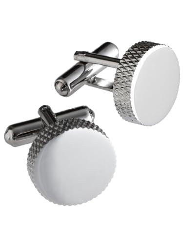 [TAVARAT] Cufflinks for Men cuff links mens classic round shape Black Silver Light Gold Tps-177 - style: silver (Tps-173)