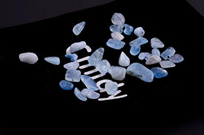 Natural Chip Stone Beads 5-8mm About 400 Pieces Irregular Gemstones Healing Crystal Loose Rocks Bead Hole Drilled DIY for Bracelet Jewelry Making Crafting (5-8mm, Aquamarine) - color: Aquamarine