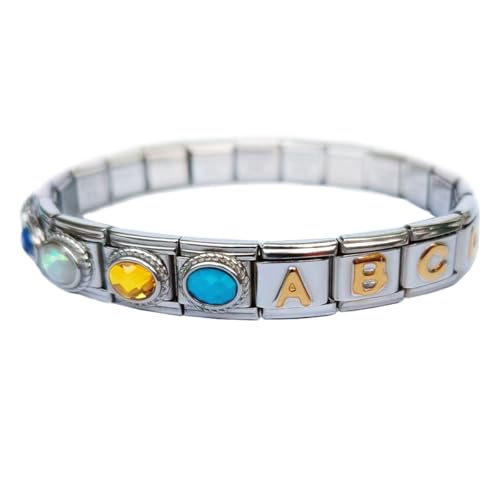 Birthstone Charms for Italian Charm Bracelet, 9mm, Birthday Gift - color: April