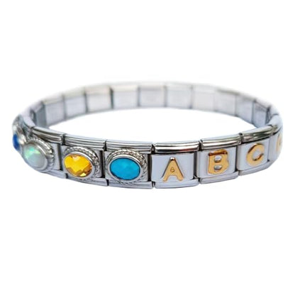 Birthstone Charms for Italian Charm Bracelet, 9mm, Birthday Gift - color: April