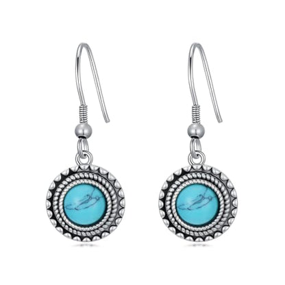 Dorunmo s925 Sterling Silver Western Dangle Drop Earrings Birthday Jewelry Gifts for Women - style: Bead