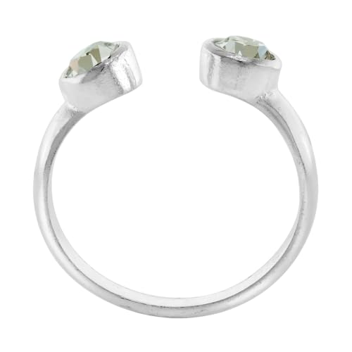 Sterling Silver Birthstone Colors Crystal Toe Ring for Women Open Top Midi Ring Knuckle Ring Adjustable sizes 2 to 4 - style: Crystal Clear