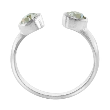Sterling Silver Birthstone Colors Crystal Toe Ring for Women Open Top Midi Ring Knuckle Ring Adjustable sizes 2 to 4 - style: Crystal Clear