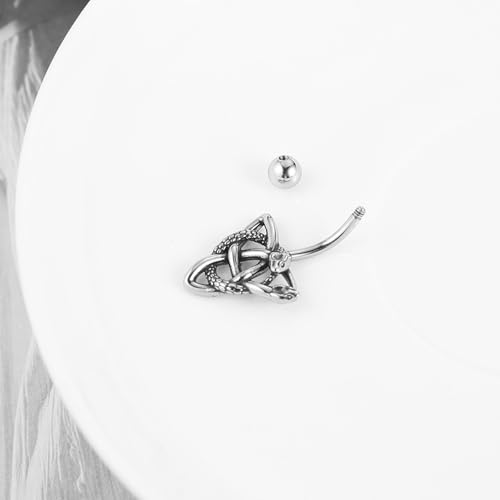 HZMAN Belly Button Rings for Women 14G Surgical Steel Belly Rings Gothic Celtic Knot Belly Rings Navel Piercing Jewelry - color: Celtic Knot wiht Snake