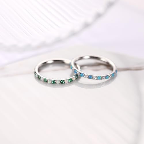 FUNLMO 20G 18G 16G 12G Nose Ring Hoop Conch Rook Daith Helix Tragus Piercing Jewelry 316L Surgical Steel Cartilage Earring Conch Hoop Earring Septum Jewelry Belly Lip Ring 5mm to 14mm - color: Silver-clear CZ&blue opal, 1pc