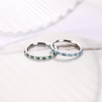 FUNLMO 20G 18G 16G 12G Nose Ring Hoop Conch Rook Daith Helix Tragus Piercing Jewelry 316L Surgical Steel Cartilage Earring Conch Hoop Earring Septum Jewelry Belly Lip Ring 5mm to 14mm - color: Silver-clear CZ&blue opal, 1pc