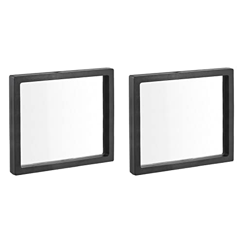 MECCANIXITY Floating Frame Display Holder Stand 3D Jewelry Display Box 5.51 x 5.51 x 0.79 inch Black for Ring Necklace Bracelet Earring Pack of 2 - color: Black, size: 5.51 x 5.51 x 0.79 inch
