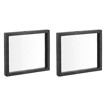 MECCANIXITY Floating Frame Display Holder Stand 3D Jewelry Display Box 5.51 x 5.51 x 0.79 inch Black for Ring Necklace Bracelet Earring Pack of 2 - color: Black, size: 5.51 x 5.51 x 0.79 inch