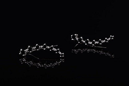 CZ Stud Earrings 925 Sterling Silver 18K Gold Plated Round Cubic Zirconia Hypoallergenic Set - color: Black