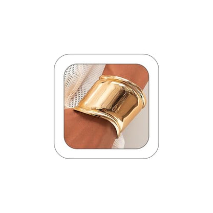 Chunky Silver Arm Cuff Bracelet for Women Trendy Thick Adjustable Wide Bicep Wrist Cuff Bangles Exaggerated Punk Open Bracelet Birthday Jewelry Gifts - color: Gold