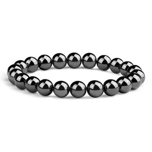 Crystal Vibe - Healing Crystal Bracelet for Women & Men | Natural Gemstone Bead Bracelet | Adjustable Handmade Energy Stone Bracelet | Bracelet for Meditation, Yoga & Daily Wear | Multiple Types - color: Hematite