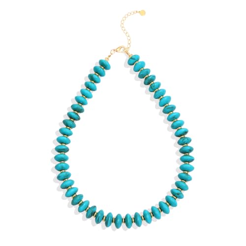Acrylic Beaded Necklace for Women,Beach Strand Jewelry Gifts | Statement Necklace,Cute Trendy Handmade Jewelry for Women,Chunky Beaded Necklace,Resin Beads Choker - color: Turquoise
