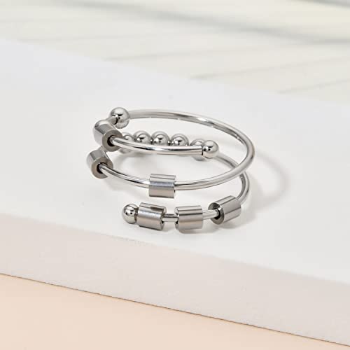 Morse Code Rings for Women, Stainless Steel Spinner Ring Fidget Rings for Anxiety Ring Morse Code Rings Inspirational Gifts Jewelry Women Birthday Graduation Gifts for Best Friends - style: 11 Ohana
