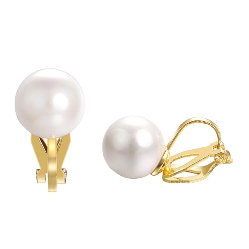 Pearls Clip On Earrings Womens Clip on Earrings Non Pierced Clip on Pearls Women Hypoallergenic Trendy Wedding Jewelry - style: Women's pearl clip earrings