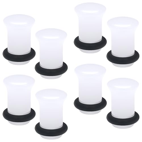 14G-12mm Solid Acrylic Clear Opalite/Black Gauges for Ears Plugs with O-Rings Single Flare Gauges Stretching Kit Ear Expander Piercing Jewelry for Women Men - color: Opalite, size: 2G