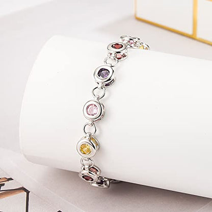 Dankadi Classic Tennis Bracelet 925 Sterling Silve For Women Elegant Cubic Zirconia Crystals Bangle 8 Inch Adjustable Charm Jewelry Gift