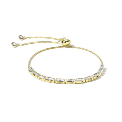 Todenb Gold Tennis Bracelets for Women Cubic Zirconia Tennis Bracelet Adjustable Gold Chain Womens Tennis Bracelet Colorful Crystal Ankle Bracelet Summer Beach Body Jewelry