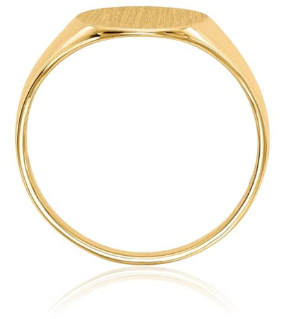 IceCarats 14K Solid Yellow Gold Oval Signet Ring