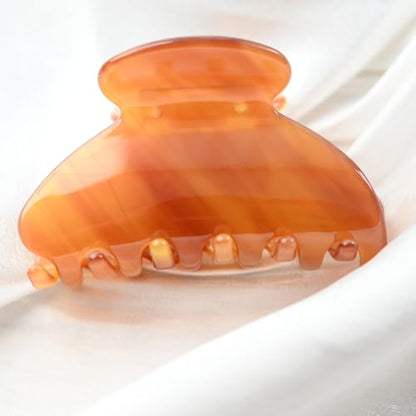 Handmade Celluloid Acetate French Design Barrettes Tortoise Shell Claws Hair Claw Luxury Fashion Accessories Hair Clip for Women (amber) - color: amber
