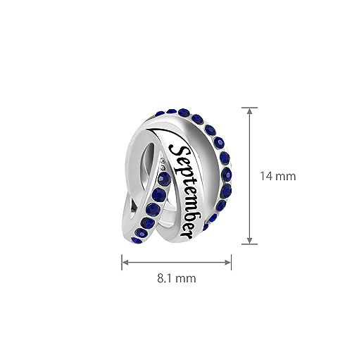 January-December Birthday Charm Compatible with Pandora Bracelets Birthstone Charms for Women Jewelry - style: 9