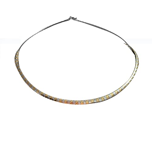 JAJAFOOK 4/6/8 MM Width Snake Bone Chain Stainless Steel Slash Wavy Flat Omega Collar Necklace - color: 4mm Silver Gold