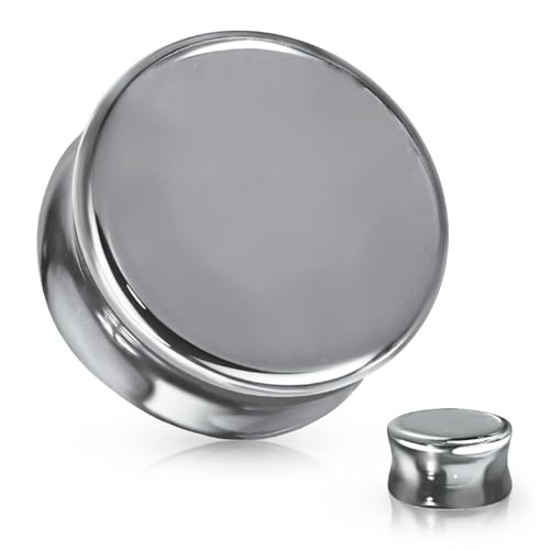 Ear gauges hematite organic stone plugs pair - size: 25mm-1 Inch