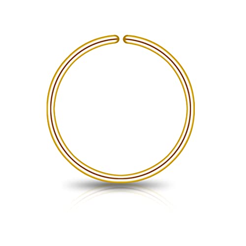 LUCKYJEWUS Small Thin Gold or Sterling Silver Nose Ring Hoop for Women, Tiny Nose Piercing jewelry - color: Gold, size: 1pc- 6mm 24 gauge