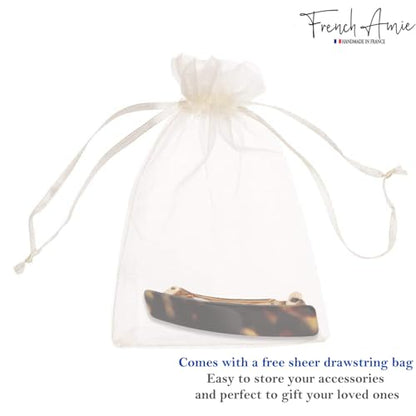 French Amie Bar Tokyo Small 2 1/4 Inch Hair Clip Barrette | Handmade Cellulose Acetate Durable Grip For Women Girls Teens Everyday Style - color: Tokyo