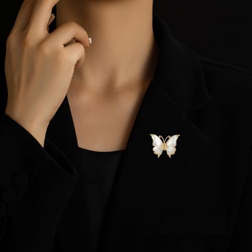 SYWDUDUCLT Fashion Elegant Brooches for Women Brooch, Suitable For Party And Daily Wear On Many Occasions - style: Butterfly-White