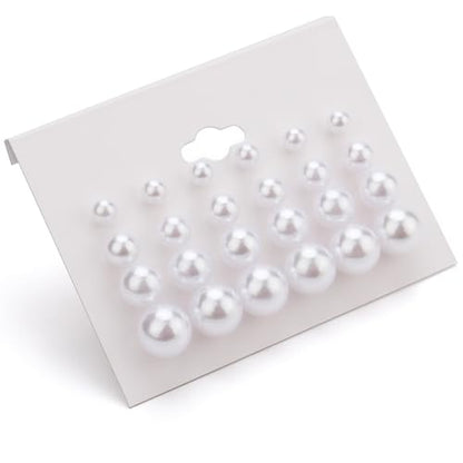 20 Pairs Stud Earrings Jewelry Set for Women Simulated Pearl Crystal CZ Set | Hypoallergenic, Trendy Bridal, Suitable for Weddings Birthdays Christmas Valentine's Day Gift Anniversary Mother's Day - color: 12 Pairs Earrings