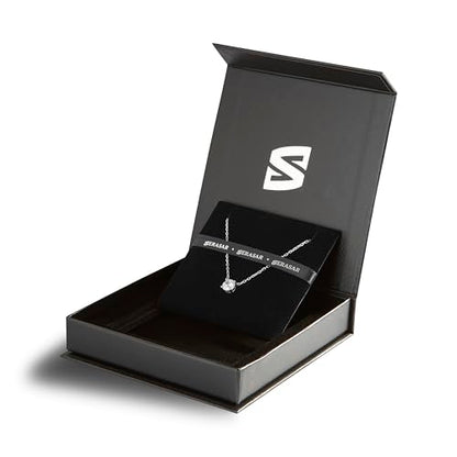 SERASAR Solitaire Necklace Women Cubic Zirconia Crystal Silver Jewelry CZ - color: Silver, style: Zirconia
