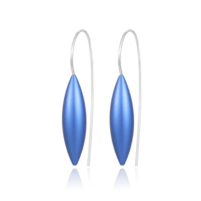 Oval Drop Earrings for Women, Long Thread Dangle Earrings, Colorful lightweight aluminum alloy, Suitable for Jewelry Gifts and Valentine's Day - color: Blue