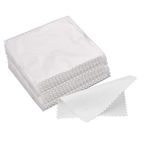 Jewelry Cleaning Cloths, Individually Wrapped Jewelry Polishing Cloths | Help Remove Tarnish, Restores Shine, Compact & Portable, Reusable Until Soiled, Everyday Jewelry Care, Multiple Colors - color: G-50pcs-white
