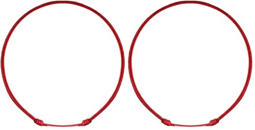 Red String Anklet for Women Men Teen - Ankle Bracelet Surfer Beach Anklets Cord Waterproof Adjustable Jewelry Unisex Summer Accessories Protection Talisman Good Luck - size: 8" min length - 16" max length (Pack of 2)