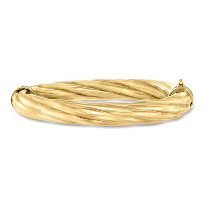 Ross-Simons Italian Twisted Oval Bangle Bracelet - style: 18kt Gold Over Silver