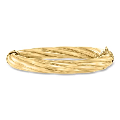 Ross-Simons Italian Twisted Oval Bangle Bracelet - style: 18kt Gold Over Silver