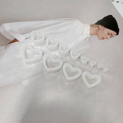 Heart Silicone Ear Tunnel Plugs Gauges Expanders Hollow Flexible Soft Tunnels Kit Stretcher Earrings Fashion Lobe Piercing Body Jewelry for Women Her 6 Pairs Set - color: Clear, size: 14mm-25mm
