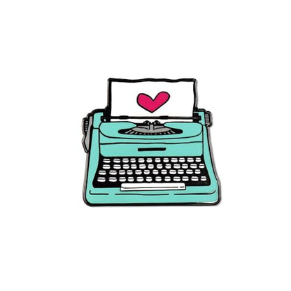 Inspirational Enamel Pin by LifeBeats | Cute Pin for Clothes, Jackets, Hats, Bags, and Lanyards | Hat Pin Comes with a Greeting Card | Lapel Pin with Sturdy Backing - style: You're My Type Typewriter