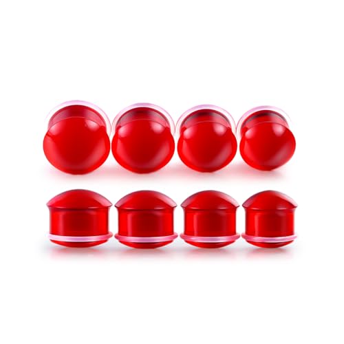 Precise Dimensions Set Color Acrylic O-Ring Ear Plugs Tunnels Gauges Stretcher Piercings Kit - color: Red, size: 15-18mm