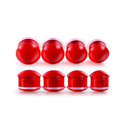 Precise Dimensions Set Color Acrylic O-Ring Ear Plugs Tunnels Gauges Stretcher Piercings Kit - color: Red, size: 15-18mm